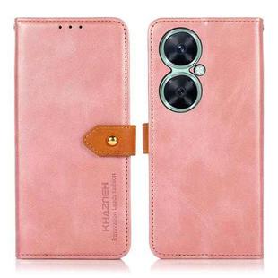 For Huawei nova 11i / Maimang 20 5G KHAZNEH Dual-color Cowhide Texture Flip Leather Phone Case(Rose Gold)