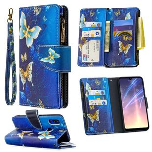 For Xiaomi Redmi 7 Colored Drawing Pattern Zipper Horizontal Flip Leather Case with Holder & Card Slots & Wallet(Gold Butterfly)