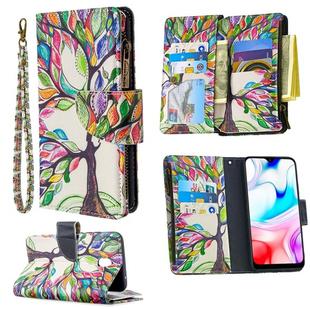For Xiaomi Redmi 8A Colored Drawing Pattern Zipper Horizontal Flip Leather Case with Holder & Card Slots & Wallet(Tree)