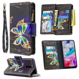 For Xiaomi Redmi 8 Colored Drawing Pattern Zipper Horizontal Flip Leather Case with Holder & Card Slots & Wallet(Big Butterfly)