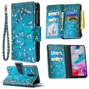 For Xiaomi Redmi 8 Colored Drawing Pattern Zipper Horizontal Flip Leather Case with Holder & Card Slots & Wallet(Plum Blossom)