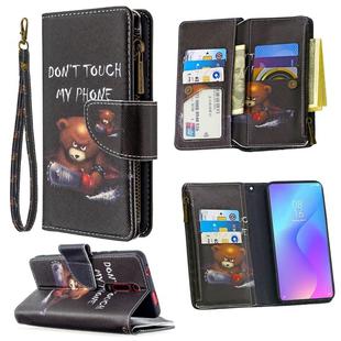 For Xiaomi Redmi K20 / Mi 9T Colored Drawing Pattern Zipper Horizontal Flip Leather Case with Holder & Card Slots & Wallet(Bear)