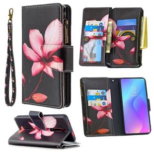 For Xiaomi Redmi K20 / Mi 9T Colored Drawing Pattern Zipper Horizontal Flip Leather Case with Holder & Card Slots & Wallet(Lotus)