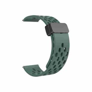 For Huawei Watch 4 / 4 Pro Magnetic Clasp Silicone Watch Band(Pine Green)