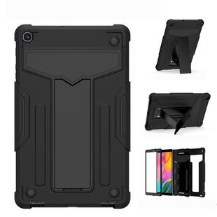 For Samsung Galaxy Tab A8.4 (2020) T307 T-shaped Bracket Contrast Color Shockproof PC + Silicone Flat Protective Case(Black+Black)