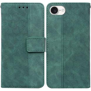 For iPhone SE 2024 Geometric Embossed Leather Phone Case(Green)