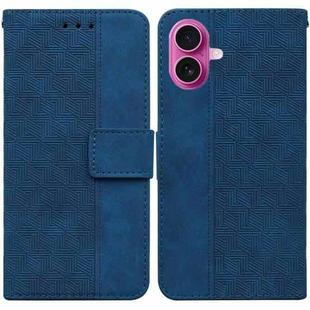 For iPhone 17 Geometric Embossed Leather Phone Case(Blue)