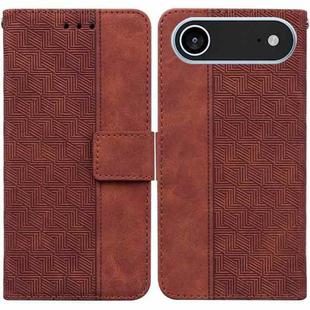 For iPhone 17 Air Geometric Embossed Leather Phone Case(Brown)