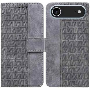 For iPhone 17 Air Geometric Embossed Leather Phone Case(Grey)
