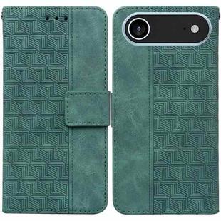 For iPhone 17 Air Geometric Embossed Leather Phone Case(Green)