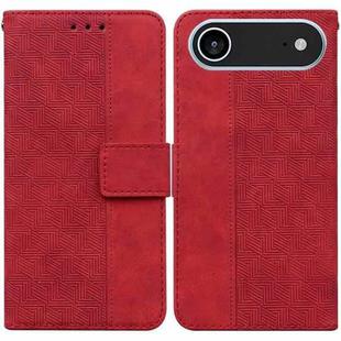For iPhone 17 Air Geometric Embossed Leather Phone Case(Red)