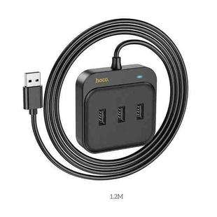 hoco HB35 4 in 1 USB to USB2.0x3+RJ45 100M Ethernet Adapter, Cable Length:1.2m(Black)