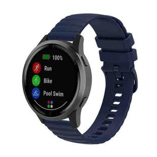 For Huawei Watch 4 / 4 Pro Wavy Dot Pattern Solid Color Silicone Watch Band(Navy Blue)