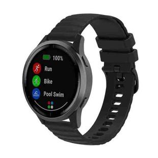 For Huawei Watch 4 / 4 Pro Wavy Dot Pattern Solid Color Silicone Watch Band(Black)