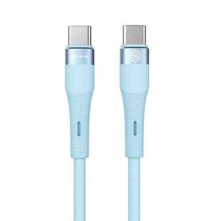 Nillkin 2.4A USB-C/Type-C to USB-C/Type-C Silicone Data Cable, Length: 1.2m(Blue)