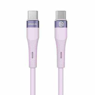 Nillkin 2.4A USB-C/Type-C to USB-C/Type-C Silicone Data Cable, Length: 1.2m(Purple)