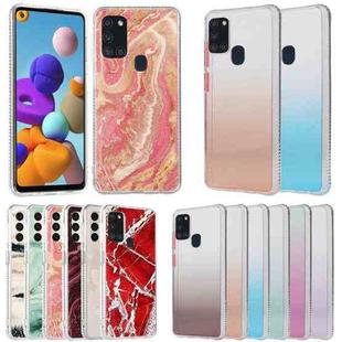 For Samsung Galaxy A21s 2pcs Gradient Marble Phone Case(Random Color Delivery)