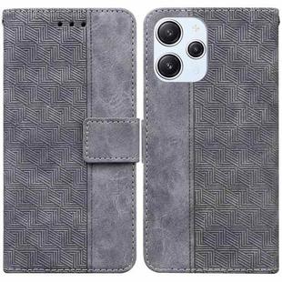 For Xiaomi Redmi 12 Geometric Embossed Leather Phone Case(Grey)