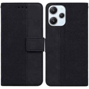 For Xiaomi Redmi 12 Geometric Embossed Leather Phone Case(Black)