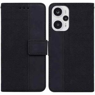 For Xiaomi Poco F5 / Redmi Note 12 Turbo Geometric Embossed Leather Phone Case(Black)