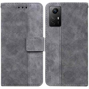 For Xiaomi Redmi Note 12S Geometric Embossed Leather Phone Case(Grey)