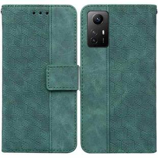 For Xiaomi Redmi Note 12S Geometric Embossed Leather Phone Case(Green)
