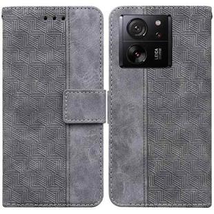 For Xiaomi 13T / 13T Pro / Redmi K60 Ultra Geometric Embossed Leather Phone Case(Grey)