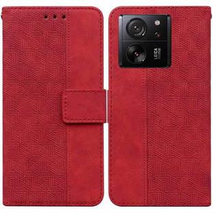 For Xiaomi 13T / 13T Pro / Redmi K60 Ultra Geometric Embossed Leather Phone Case(Red)