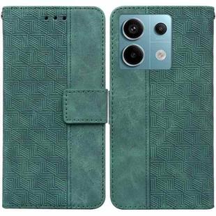 For Xiaomi Redmi Note 13 Pro 5G Geometric Embossed Leather Phone Case(Green)