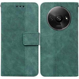 For Xiaomi Redmi A3 Geometric Embossed Leather Phone Case(Green)