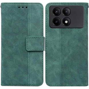 For Xiaomi Redmi K70E / Poco X6 Pro Geometric Embossed Leather Phone Case(Green)