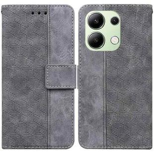 For Xiaomi Redmi Note 13 4G Global Geometric Embossed Leather Phone Case(Grey)