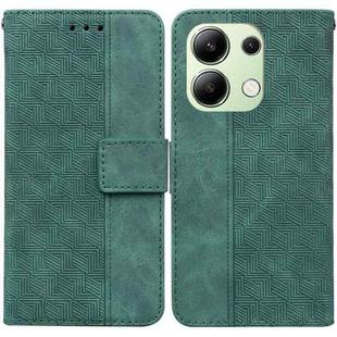 For Xiaomi Redmi Note 13 4G Global Geometric Embossed Leather Phone Case(Green)