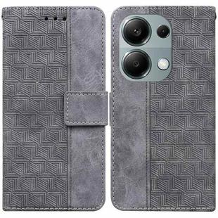 For Xiaomi Redmi Note 13 Pro 4G Geometric Embossed Leather Phone Case(Grey)