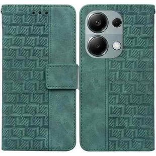 For Xiaomi Redmi Note 13 Pro 4G Geometric Embossed Leather Phone Case(Green)