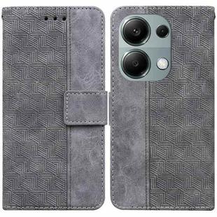 For Xiaomi Poco M6 Pro 4G Geometric Embossed Leather Phone Case(Grey)