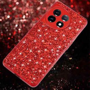 For OnePlus 11 Glitter Powder Shockproof TPU Phone Case(Red)