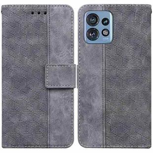 For Motorola Edge 40 Pro Geometric Embossed Leather Phone Case(Grey)