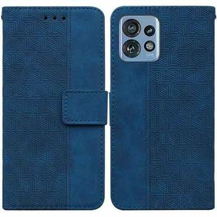 For Motorola Edge 40 Pro Geometric Embossed Leather Phone Case(Blue)