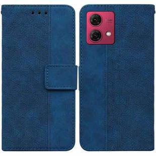 For Motorola Moto G84 Geometric Embossed Leather Phone Case(Blue)