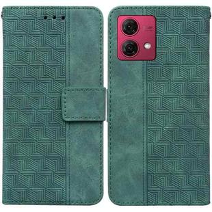 For Motorola Moto G84 Geometric Embossed Leather Phone Case(Green)