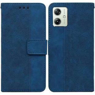 For Motorola Moto G54 Geometric Embossed Leather Phone Case(Blue)