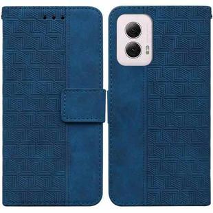 For Motorola Moto G Power 5G 2024 Geometric Embossed Leather Phone Case(Blue)