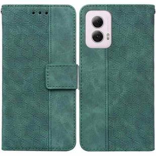 For Motorola Moto G Power 5G 2024 Geometric Embossed Leather Phone Case(Green)