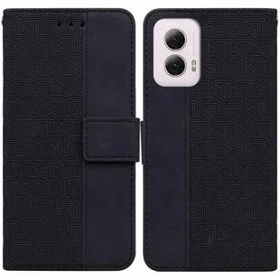 For Motorola Moto G Power 5G 2024 Geometric Embossed Leather Phone Case(Black)