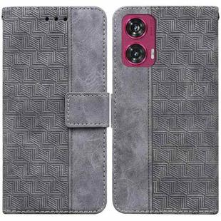 For Motorola Edge 50 Fusion Geometric Embossed Leather Phone Case(Grey)