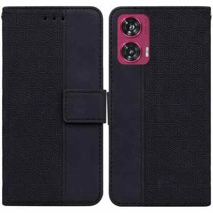 For Motorola Edge 50 Fusion Geometric Embossed Leather Phone Case(Black)