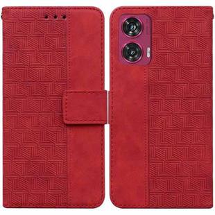 For Motorola Edge 50 Fusion Geometric Embossed Leather Phone Case(Red)