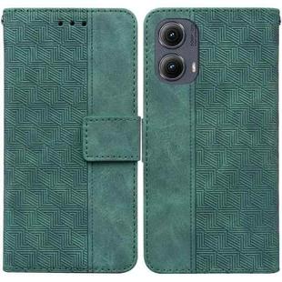 For Motorola Edge 2024 Geometric Embossed Leather Phone Case(Green)