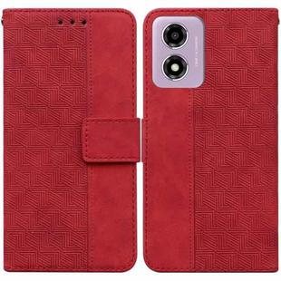 For Motorola Moto G04s / Moto E14 Geometric Embossed Leather Phone Case(Red)